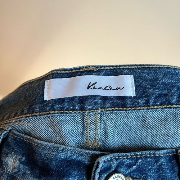 NWT Kancan Stitch Fix Medium Wash Raw Hem Roll Cuff Straight Leg Cropped Jeans - Picture 5 of 6